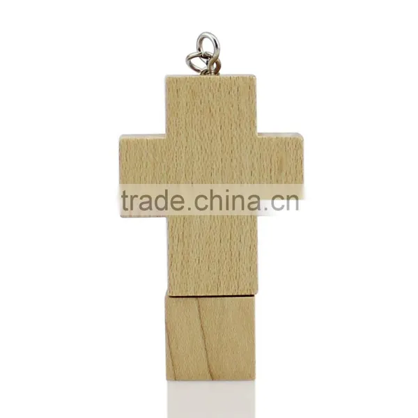 A Maple Wood Cross Thumb Usb Key Drive 2gb 4gb photo-2