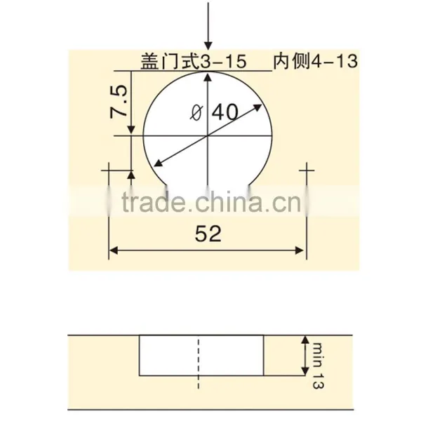 All Steel 93 Degree Concealed Inset Hinge 35mm Thick Door photo-3