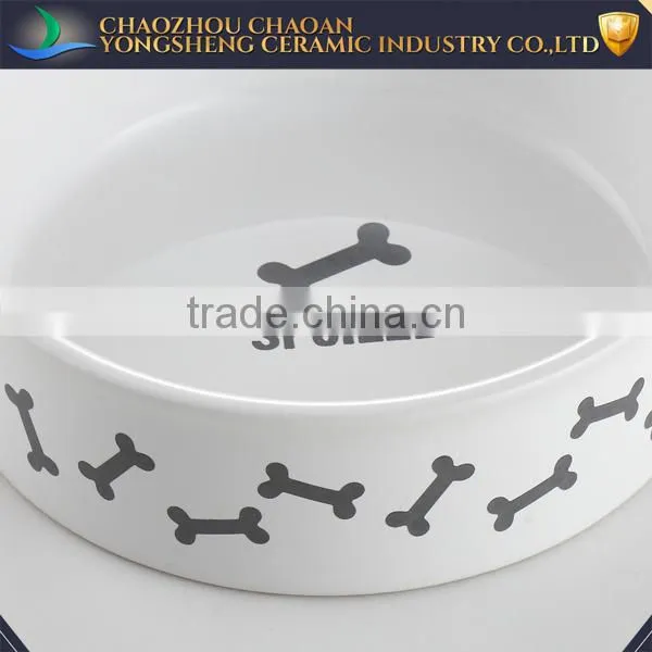 Hot Sale Ceramic Bone Decal Dog Bowl photo-3