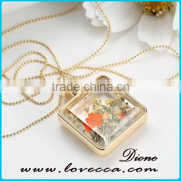 Real Flower Necklace Botanical Necklace Resin Flower Necklace Dry Flowers Jewelry photo-4