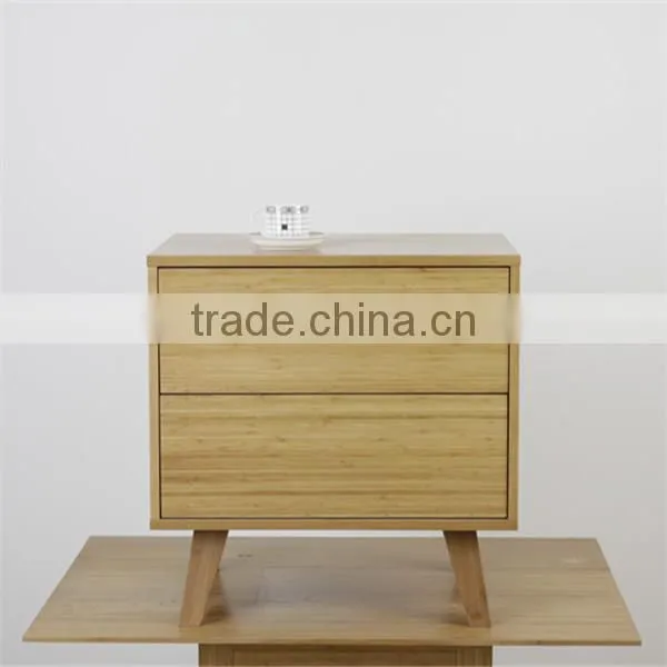 Small Bamboo Material Living Room Storage Cabinet With Two Drawer photo-2