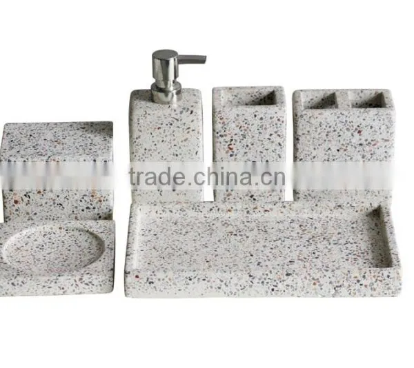 Concrete Bathroom Accessory Sets Terrazzo Resin Tumbler photo-4