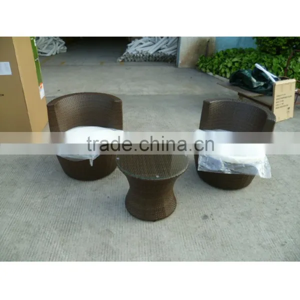 Wicker Rattan Stackable Patio Bullet Garden Coffee Set photo-3