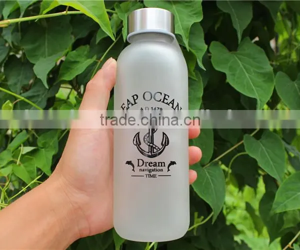 Frosted Glass Water Bottle With Cloth Cover photo-4