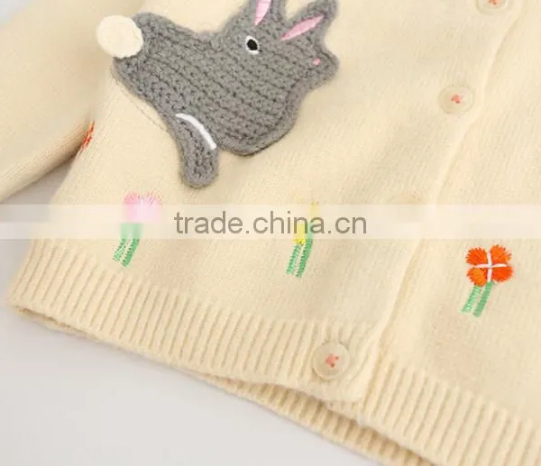Fine-knit Kids Cardigan Sweater in 100%cotton Bunny Pattern photo-6