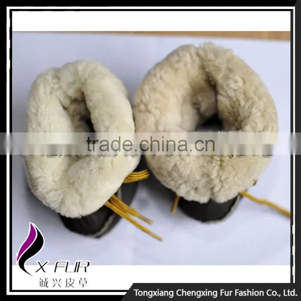 CX-SHOES-02 Genuine Sheared Sheep Leather Infant Shoes photo-4