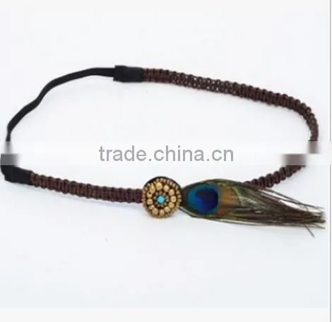 Indian Style Red Long Feather Hair Jewelry Luxucy Feather Hair Accessories Women Hair Decorations for Party photo-5