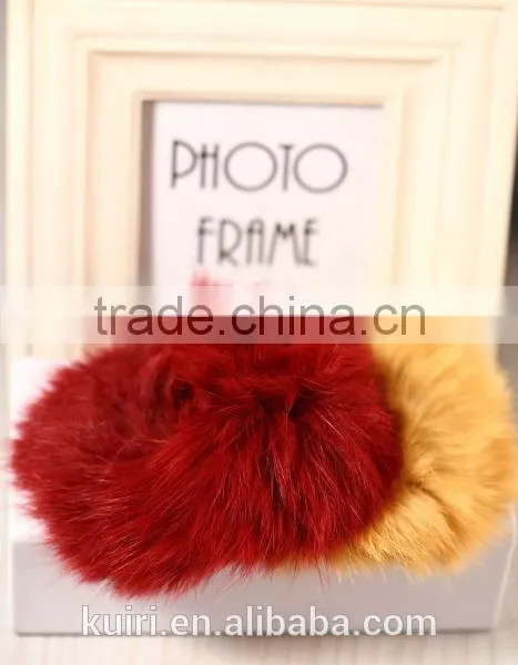 Real Rex Rabbit Fur Elastic Hair Bands Hair Bands Elastic Ties Ponytail Holder Hair Accessories for Women photo-6