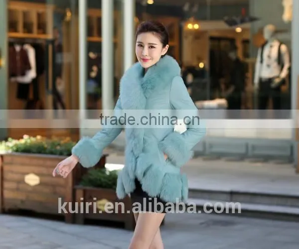 New Fashion Winter Jacket Women Luxurious Fake Fox Fur Collar Long Leather Jacket PU Slim Parkas For Women Coat Ladies Down photo-6