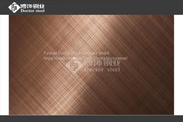 Color Cross Hairline Stainless Steel Sheet,coffee Decorative Stainless Steel Plate photo-2