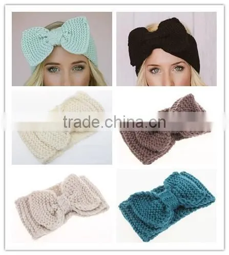Wholesale Oversize Knit Headband With Bow Winter Headband for Women photo-3