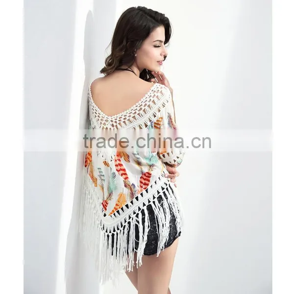 2016 Bat Style Sleeve Plus Size Beachwear Swim Suit Cover Up Beach Dresses Women photo-2