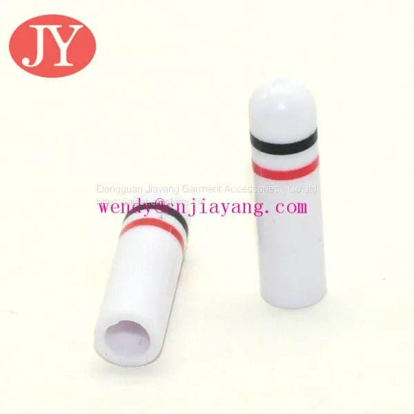 Jiayang White Color Silicone Lace Lock Aglets Tips Cord End