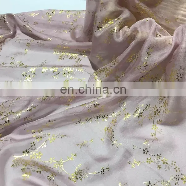 Cheap High Quality 100% Polyester 30D Bronzing Soft Polyester Chiffon Fabric for Women Dress photo-2