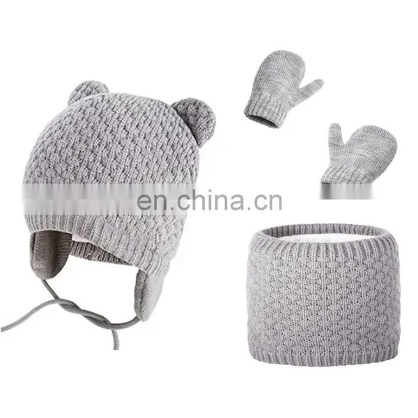 Children's Winter Warm Knit Hat Cute Glove Kids Caps Girls Boys Hand Protection Lovely Glove Baby Kids Girls Boys Gifts photo-4