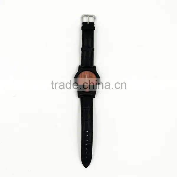 Wholesale Fashion Wood Watch Men Custom Logo Wrist Watch With Genuine Leather Band photo-5