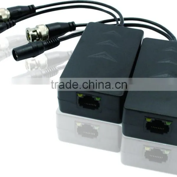 Enster UTP HD Passive Transmitter+receiver, CAT 5/5E/6 Video Balun Connector Power Supply for CCTV Camera photo-2
