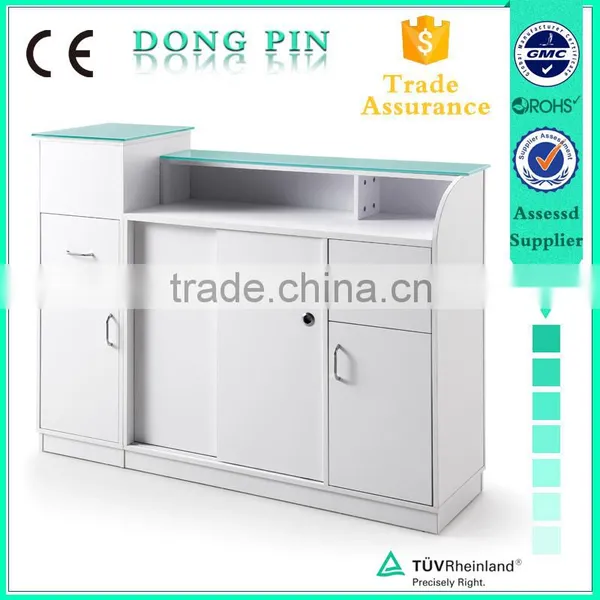 Small Size Modern Rectangle Shape White Reception Desk photo-2