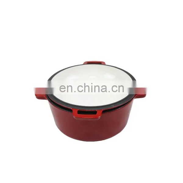 5-QT 2 in 1 Cast Iron Cookware, Double Dutch Oven Casserole Pot photo-2