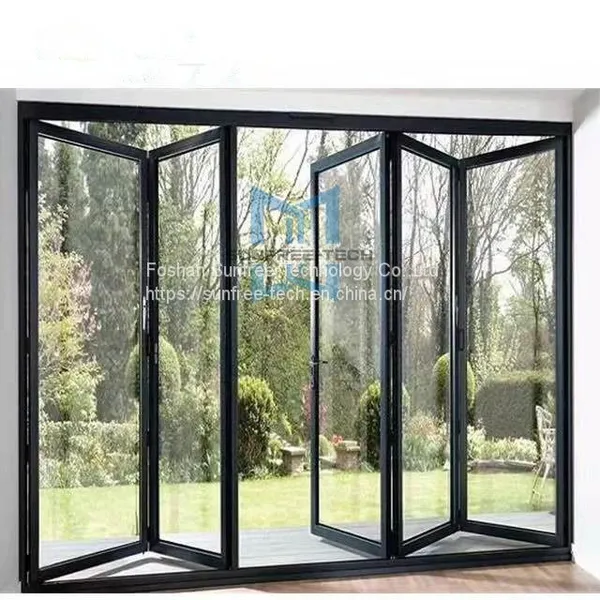 Bulk Bifold Doors Aluminium Folding Patio Exterior Aluminum bi Folding Glass Door Accordion Doors photo-4