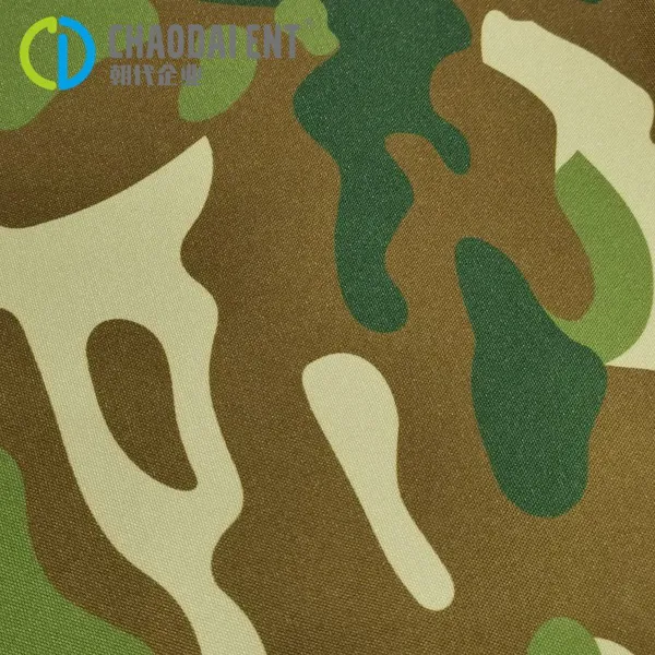 Sustainable Woven Plain 150D/3*10S Camouflage Printing 100%Ocean RPET Recycled Polyester Canvas Fabric for Bags & Shoes photo-2