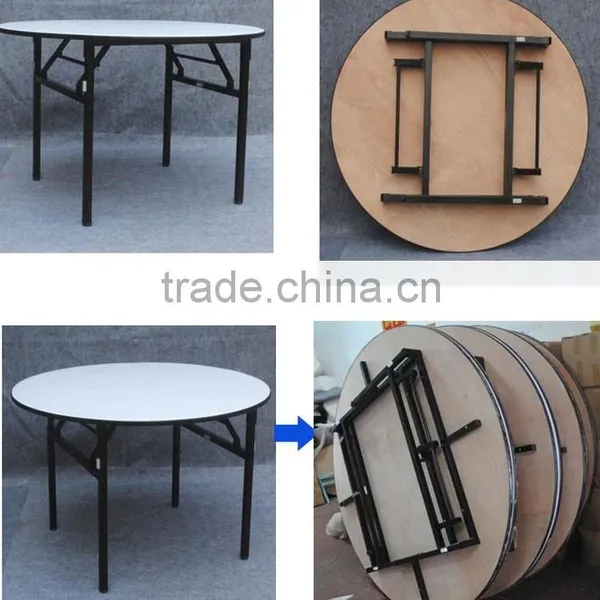 Round Foldable Plywood With PVC Restaurant Table photo-4