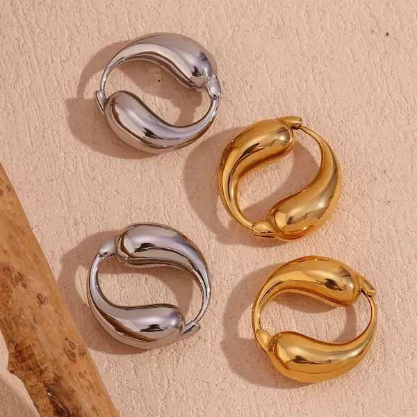 Fournisseur de concevoir des boucles d'oreilles en acier inoxydable sur mesure (OEM/ODM), plaquées or IP, pour commandes en gros