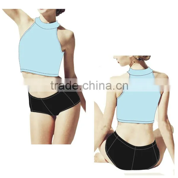 (ODM/OEM Factory)New Arrival Bathing Suit Swimsuit Bikini Swiming Wear, Newest Blue Wrap-around Swimwear Women photo-4