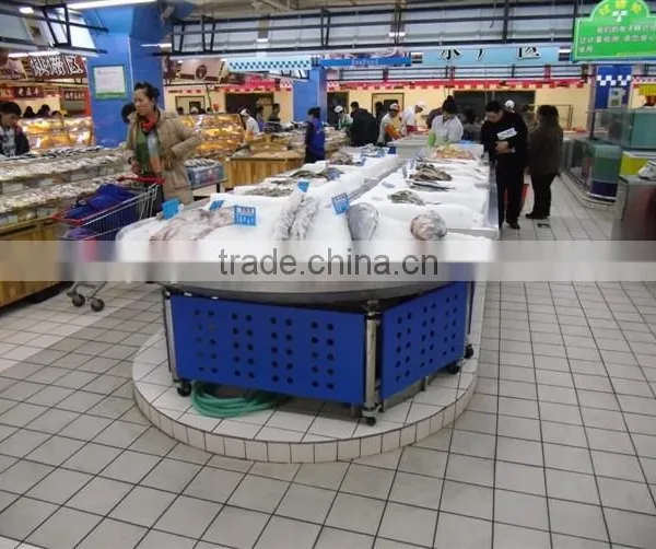 APEX Custom Make Commercial Restaurant Curve End Head Stainless Steel Fruit Display Table Ice Case photo-2