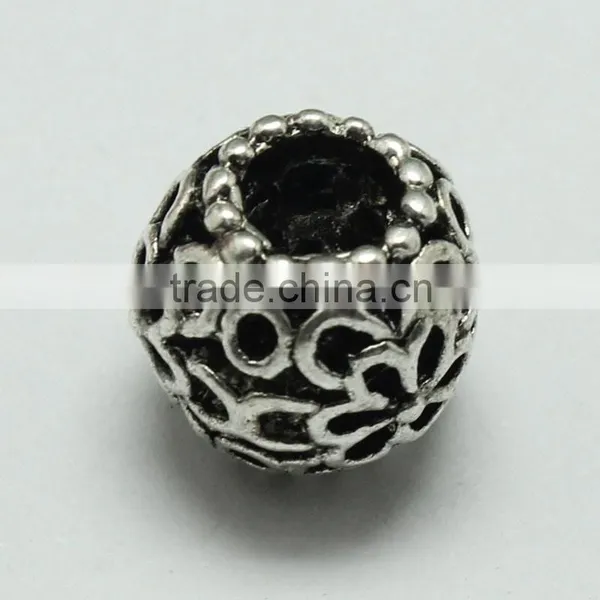 Round Metal Jewelry Accessories Handmade Zinc Alloy Pdora Bracelet Beads photo-2