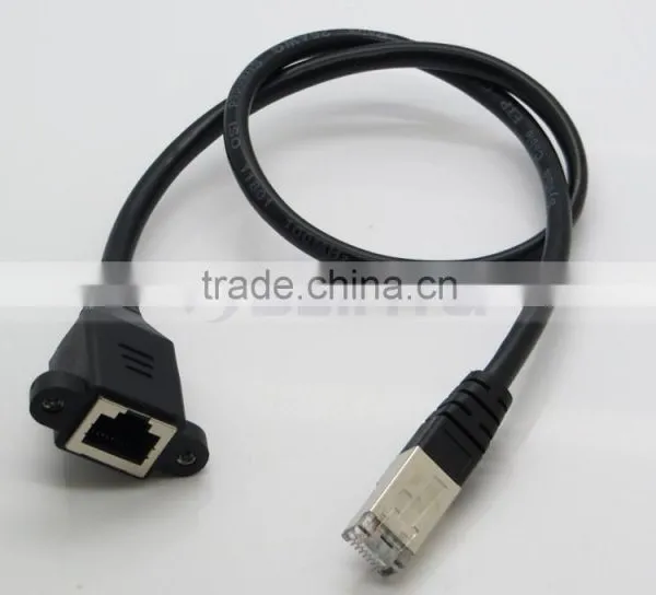 30CM 0.3M RJ45 Male to Female Screw Panel Mount Ethernet LAN Network Extension Cable photo-5