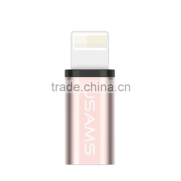 Usams Luxury Metal 8pin to Micro Usb Adapter for Iphone6 Series/ipad Series/ipod2.1A Max Quick Sync Data Connector photo-2