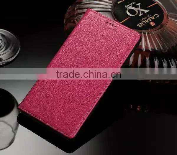 DLS Litchi Grain Genuine Leather Flip Case for Sony Z5 Plus Wallet Cover Case With Card Slot MT-5195 photo-2