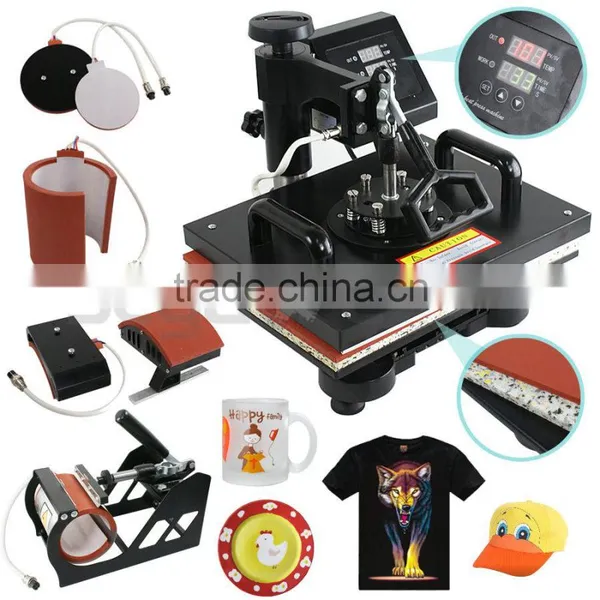Digital Transfer Sublimation T-Shirt Mug Hat Plate Cap 5 in 1 Heat Press Machine photo-4
