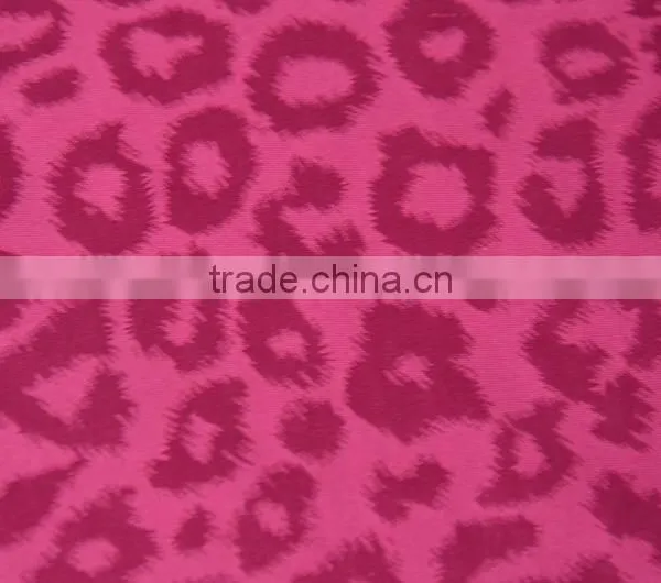 Waterproof Polyester Spandex Woven Jacquard Leopard Stretch Fabric for Shorts