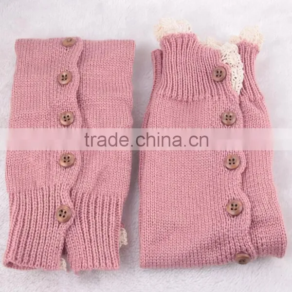 Boot Cuff Leg Warmer in Colors With Lace, Knitted Boot Cuffs With Button, Knee High Socks, Boot Topper, Boot Cuff Accessories photo-4