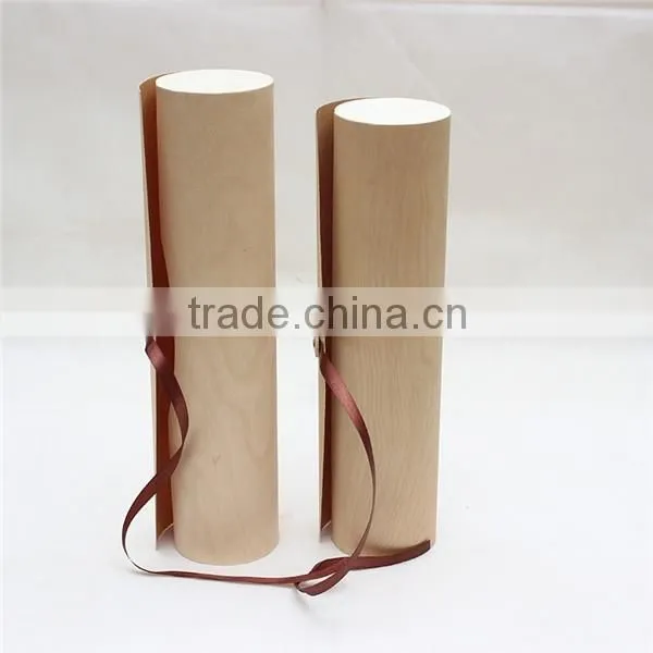 Cheap Single Round Tube Wooden Wine Gift Boxes photo-3