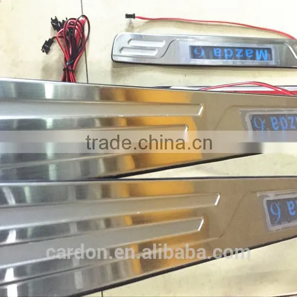 Stainless Steel Scuff Plate Outside OEM Door Sill With Led Car Led Door Sill Plate With Lamp Pedal for Mazda 6 Cx-5 Atenza photo-4