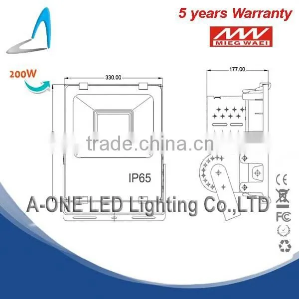 High Power SMD Bridgelux Led Outdoor Lighting Led Flood Light 200w With Meanwell Led Driver photo-4