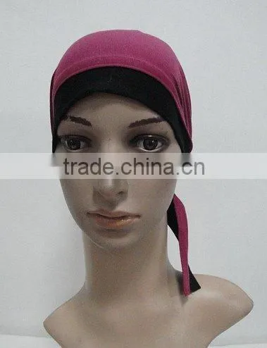 C025 New Style Cotton Underscarf With Tie at Back,muslim Scarf Hats