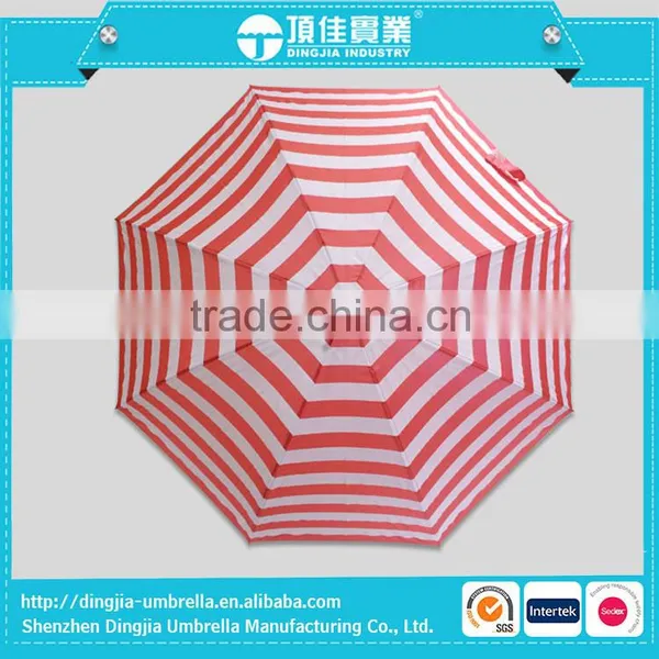 Fashion Red and Pink Stripes Lines Pattern Automatic Windproof Rainproof Straight Umbrella photo-2