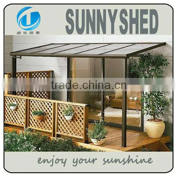 Easy DIY Terrace Awning for Town House With Aluminum Frame and Polycarbonate Roof photo-3