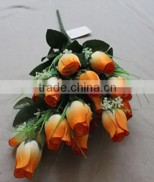 18 Heads Fatory Making Artificial Flower Rose Bud Silk Rose Bud photo-6