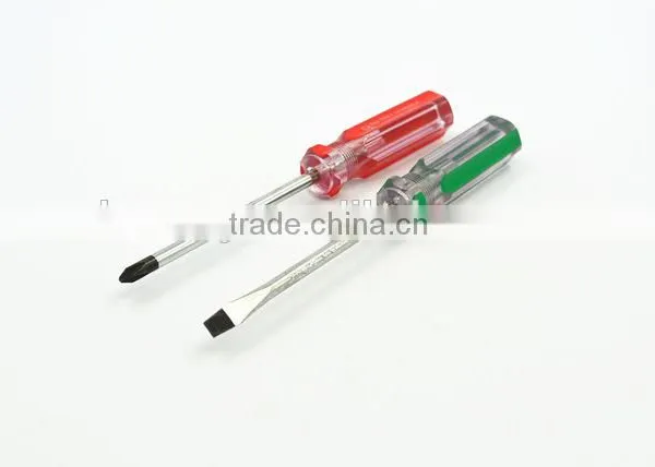 Transparent Handle Phillips And Slotted Screwdriver 2pk Set