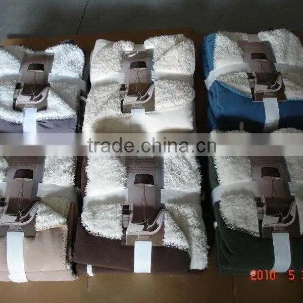 100%polyester Short Fur Sherpa Blanket