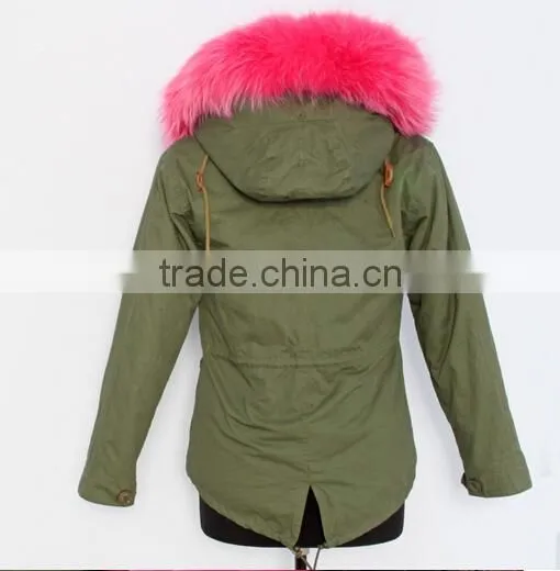 LO9 2015 Hot Sell Top Fashion Colorful Real Fur Parke Coat for Women photo-3