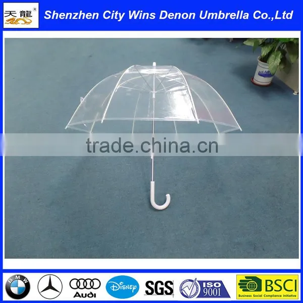 Wholesale Cheap China Suppliers Produced Fiberglass Ribs 23" 2015 Promotional Deep Transparent PVC&POE Umbrella photo-6