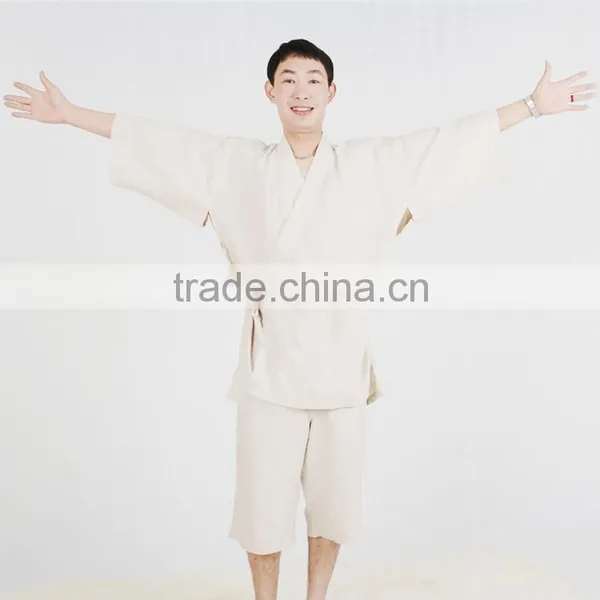 Mens French Linen Japanese Kimono Sleepwear photo-6