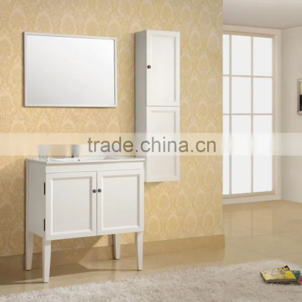 Ceramic Basin White Painted Modern Bathroom Furniture