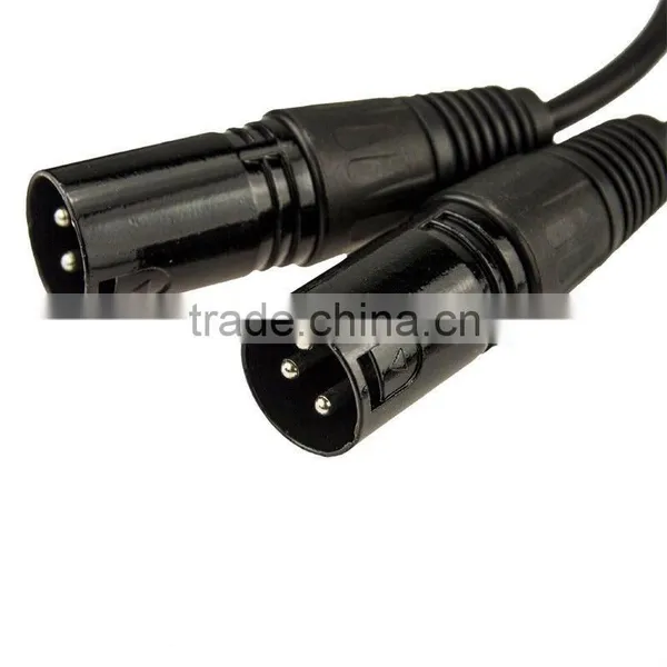 New 3pin XLR FEMALE Jack to Dual 2 MALE Plug Y SPLITTER Cable Adaptor 1 ft Cord photo-3